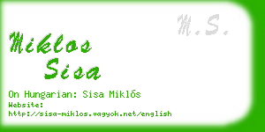 miklos sisa business card